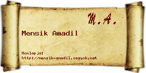 Mensik Amadil névjegykártya